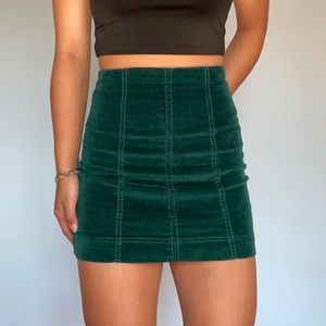 Dark Jewel Emerald Green Mini Skirt